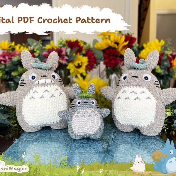 DIGITAL PDF Totoro Crochet Pattern Tutorial