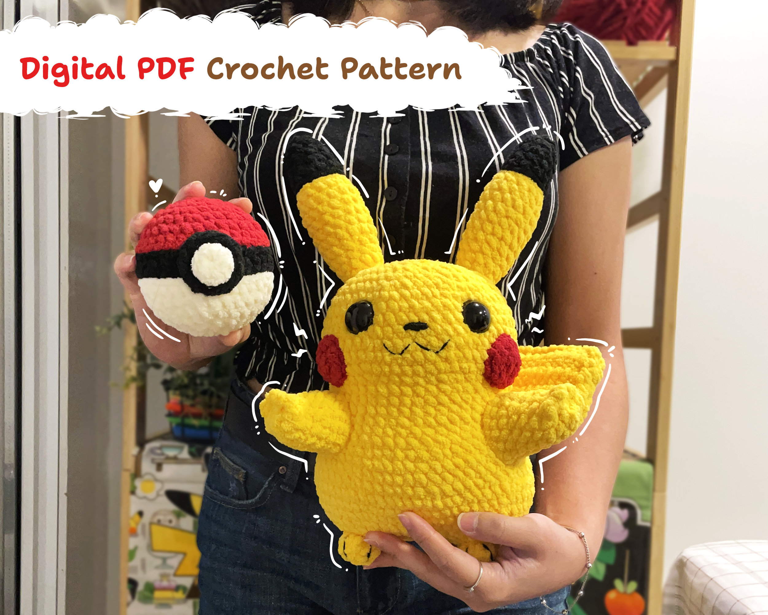 ピカチュウかぎ針編み - Etsy 日本