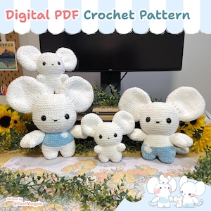 DIGITAL PDF 3-in-1 Mouse Family Crochet Pattern