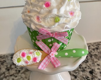 Cupcake primaverile, Cupcake estivo, Torta finta, Cucchiaino in miniatura, Decorazione per vassoio a più livelli, Dessert, Decorazione per la cucina