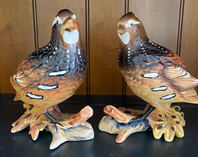 Vintage Ardco Quail Figurines Japan Pair of Ceramic Quail Home Decor