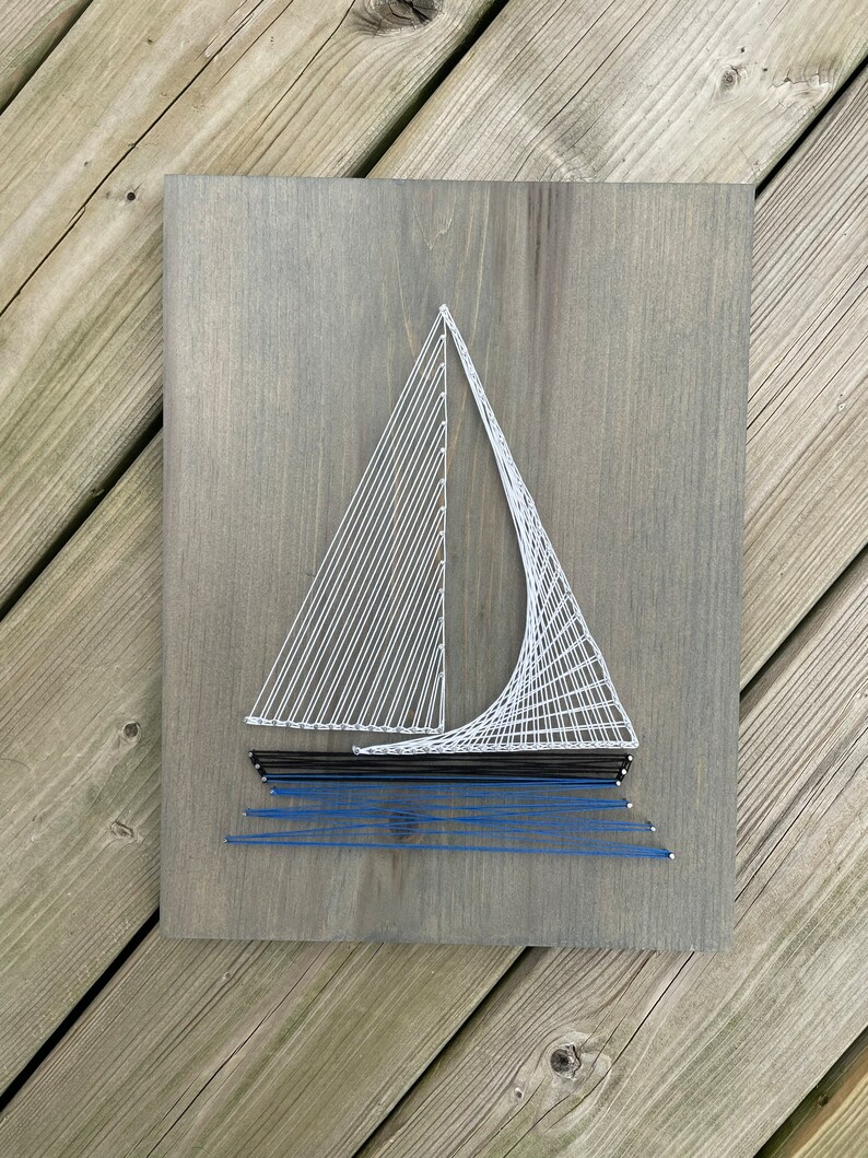 String Art Sail Boat Handmade Canada Minimalist Art - Etsy
