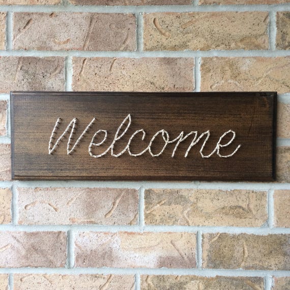 String Art Welcome Sign Rustic Farm Routered Spring - Family Wall Sign Canada