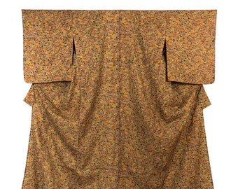 Kimono japonés vintage / Kimono de verano / Poliéster / Lavable / Naranja / J31