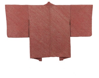 Vintage Japanese Kimono Jacket / Haori / Komon / Sou-Shibori / Red / Tie Dye / G2