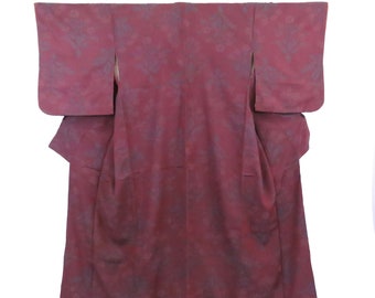 Kimono japonés vintage / Komon / Flor / Raya / D187