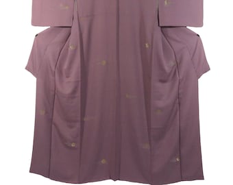 Vintage Japanese Kimono / Komon / Purple / Nuitori-Chirimen / Mon-Isho-Chirimen / B50