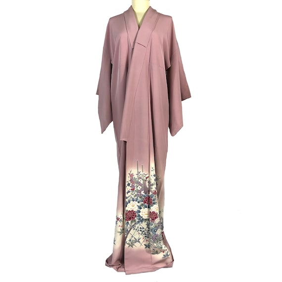 Vintage Japanese Kimono / Iro-Tomesode / Pink / C… - image 3