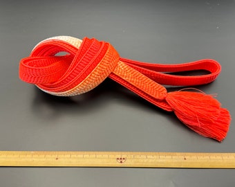 Vintage Japanese Obi-Jime / Cord / L182 / Gradation / Orange / White
