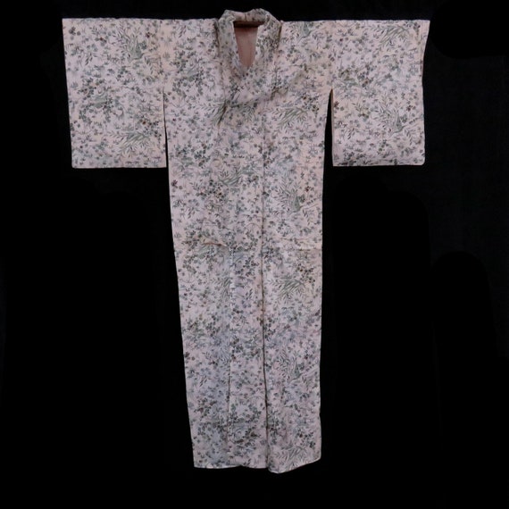 Vintage Japanese Kimono / Komon / Mon-Kinsha / D86 - image 3