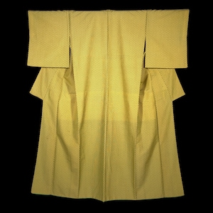 Vintage Japanese Kimono / Kimono / Komon / Yellow / Striped / L37