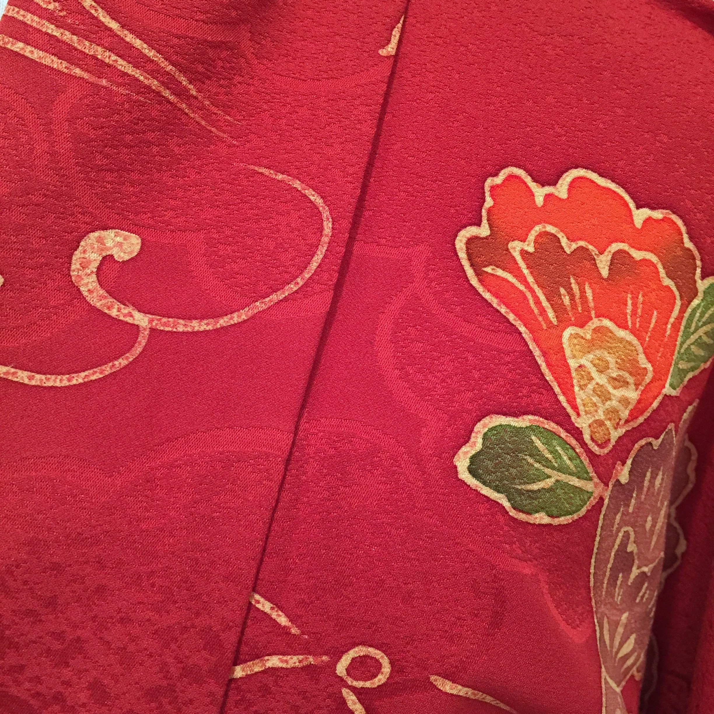 Vintage Japanese Kimono / Komon / Kawari-hutakoshi-chirimen