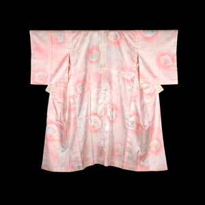 Vintage Japanese Kimono / Nagajuban / Inner  / Pink / L24