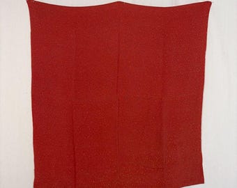 Vintage Japanese Furoshiki / Traditional Wrapping Cloth / Silk / Red / Gold / Chirimen / O102