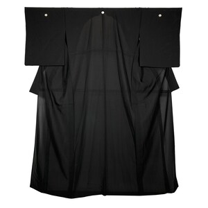Vintage Japanese Kimono / Kimono / Black Formal / 5-Creast / Ro / Lo / L76