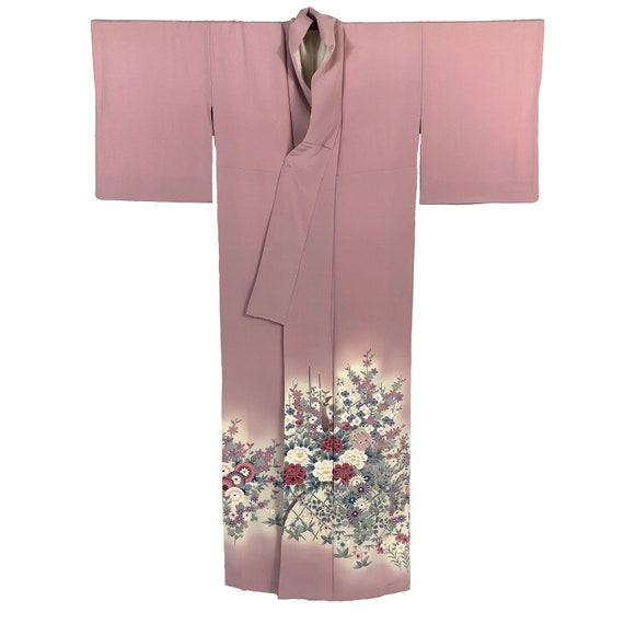 Vintage Japanese Kimono / Iro-Tomesode / Pink / C… - image 4
