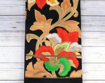 Japanese Obi/kimono Sash; Colourful Wheels of Embroidered  display picture 2