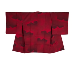 Vintage Japanese Kimono / Haori / Red / Michiyuki / Never Used / L93
