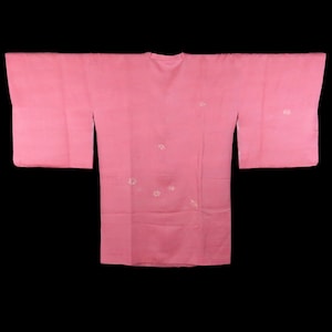 Vintage Japanese Kimono Coat / Michiyuki / Rose Pink / Koma-Rinzu / B111