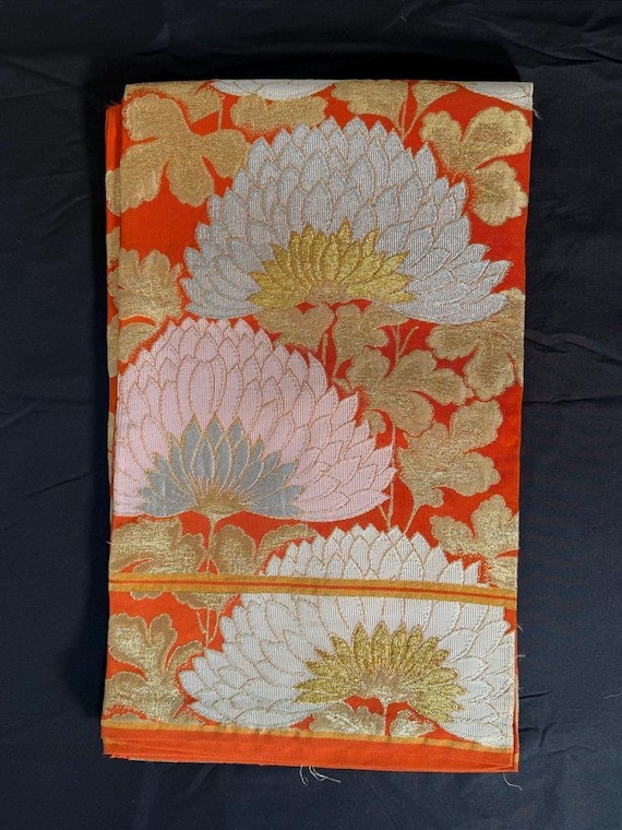 Vintage Japanese Kimono / Obi / Belt / Ribbon / Fukuro Obi - L156