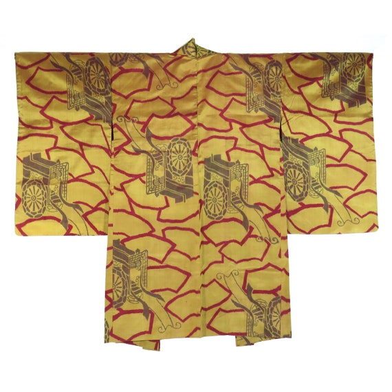 Vintage Japanese Haori / Kimono Jacket / Meisen / Kolon / Gosho-Guruma / C17