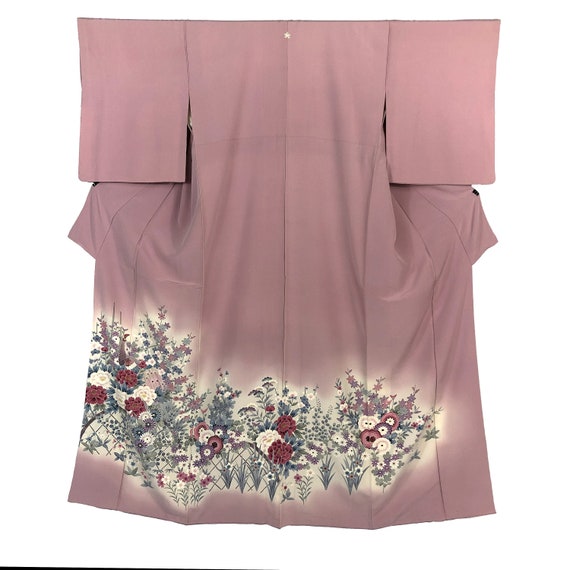 Vintage Japanese Kimono / Iro-Tomesode / Pink / C… - image 1