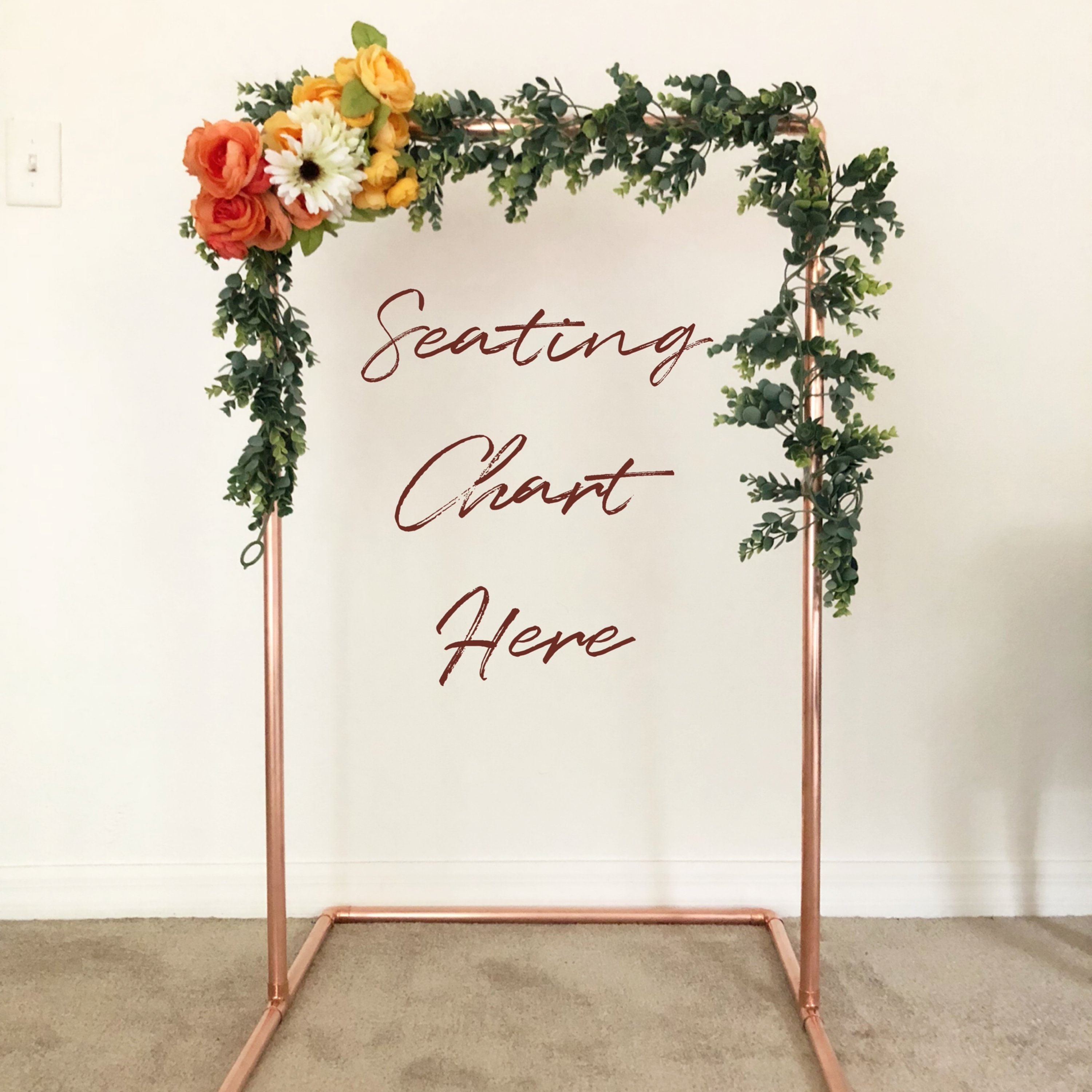 Small Copper Wedding Seating Chart Frame Copper Wedding Etsy