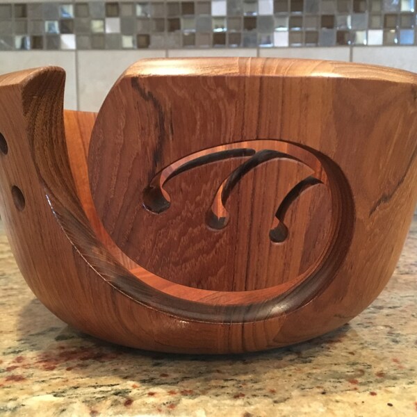 Wooden Yarn Bowl - Teak - Danske - 10 inches  x 4.75 inches