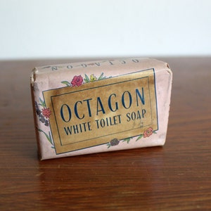 Vintage Fancy Octagon White Toilet Soap