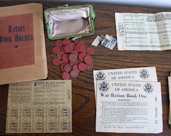 1940's War Ration Books and Tokens