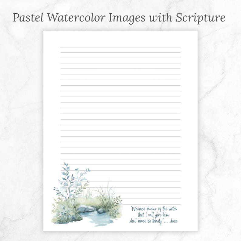 Empty Scripture Paper Christian Scripture Printable Stationery Set (PDF, PNG) - Etsy