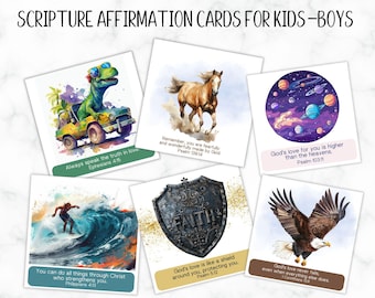 Tarjetas de Afirmaciones Bíblicas para Niños: Versículos Bíblicos para la Lonchera (Descarga Digital)