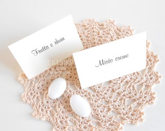 Minimal ivory folding place cards | Elegant mini custom cards | Wedding place cards with names of your guests | Handmade in Italy