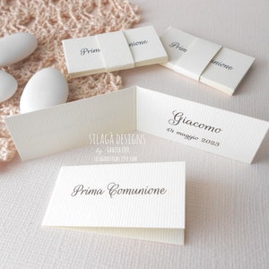 Wedding favor tags customizable with the names date and a short phrasre Small gift tags handmade in Italy Ivory hang tags for wedding image 5