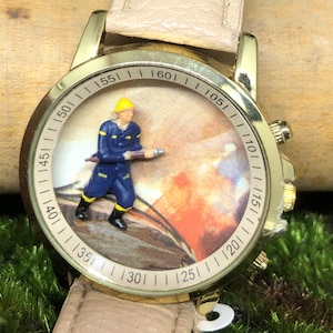 Terrarium Time: &quot;Our Hero&quot; (Fire Fighter) One-of-a-kind/Moss terrarium watch