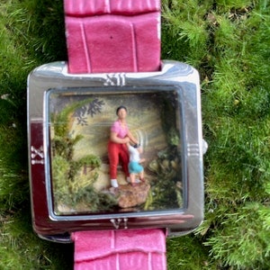 Terrarium Time Watch World. Wearable art, tiny terrarium, gifts for her, moss art, one-of-a-kind, watches that don’t tell time