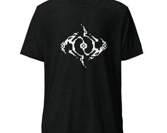 Pixel Portal Mystic T-Shirt – Minimalist Pixel Symbol Tee, Retro Digital Sigil Shirt, Indie Mystic Graphic, Unisex Black Tee