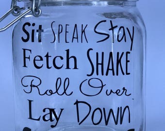 Dog Treat Jar Vinyl Decals