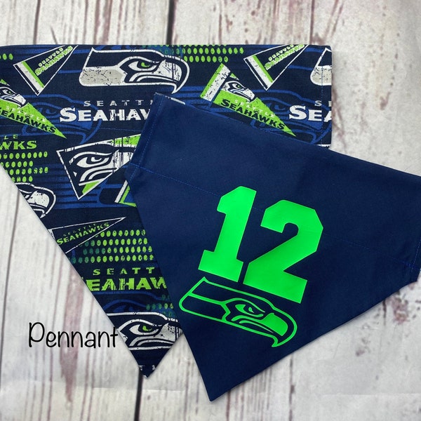 Seattle Seahawks Dog Bandana / Reversible Scarf / Over the Collar / 12th Man