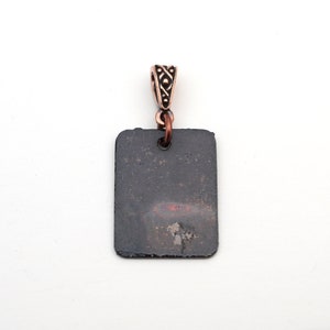 Aries pendant, small flat rectangular etched copper Zodiac horoscope ram, 25mm image 3