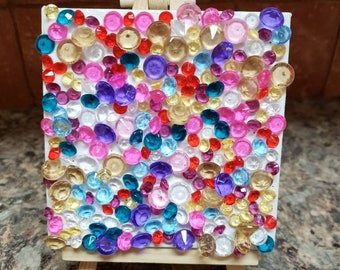 Mini Multi Color Joya Pintura Incrustada