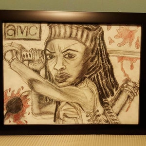 The Walking Dead Michonne Portrait 9in X 12in