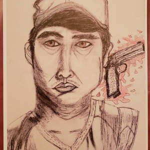 Glenn The Walking Dead Portrait Print