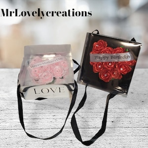 Gift Box Heart Shape Eternal Rose Box, Forever roses, Ribbon roses, Rosas Eternas echas de liston great gift occasion