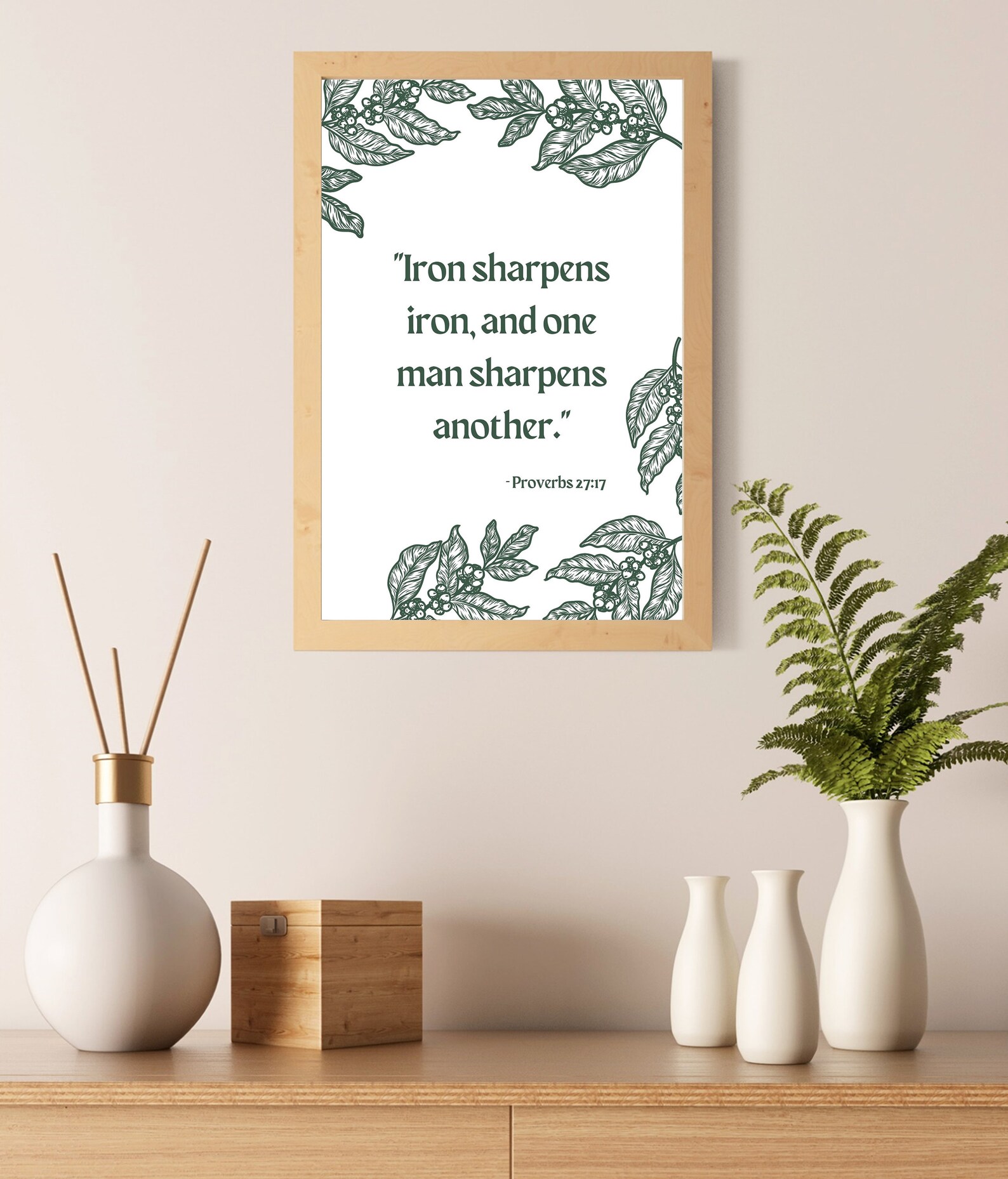 Iron Sharpens Iron Proverbs 2717 Bible Verse Wall Art ESV Etsy