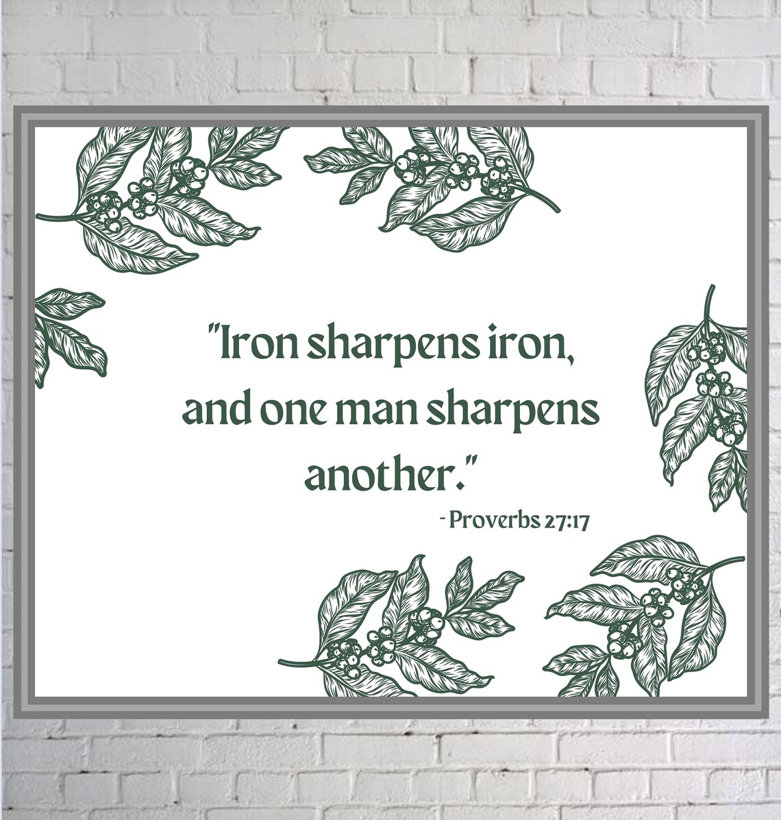 Iron Sharpens Iron Proverbs 2717 Bible Verse Wall Art ESV Etsy