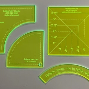 3 1/2&quot; Drunkards Path Template Set (finished size)