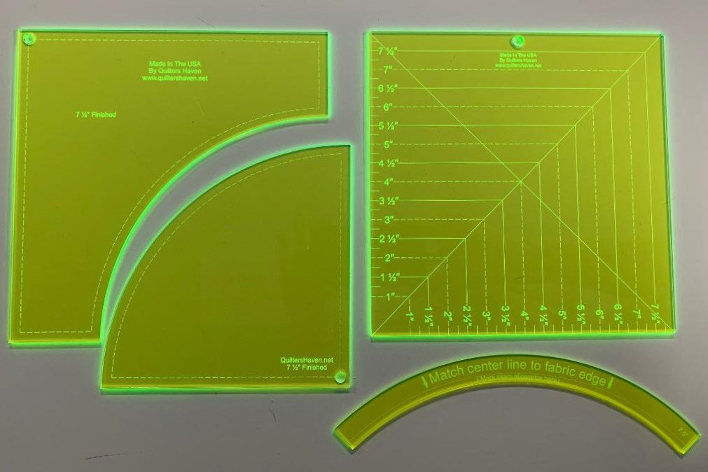 7 1/2" Drunkards Path Template Set (finished size)