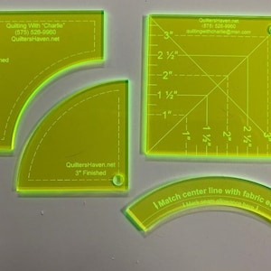 3" Drunkards Path Template Set (finished size)