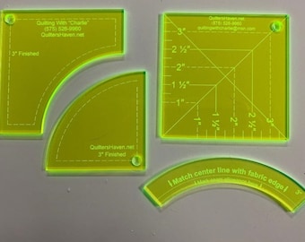 3" Drunkards Path Template Set (finished size)